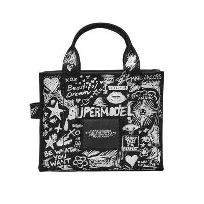 THE PUNK SCRIBBLE CANVAS SMALL TOTE BAG